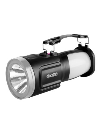 Фонарь ручной встроенный аккумулятор, ФАZА, AccuF8-L1W/L24-bk, зарядка от сети 220 В, пластик, черный, солнечная панель, 5006669