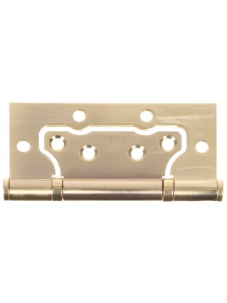 Петля накладная для деревянных дверей, Apecs, 100х75 мм, В2-Steel-GМ, с 2 подшипниками, без врезки, матовое золото