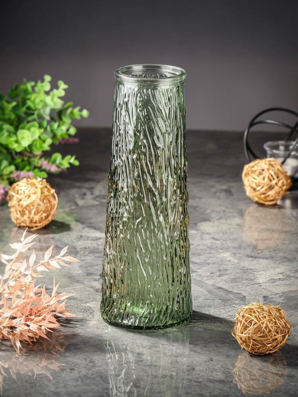 Ваза стекло, настольная, 29х10.5 см, Кора, Y6-10098