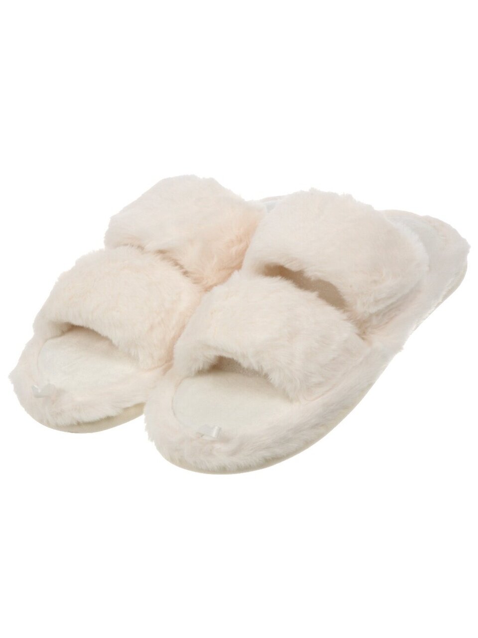 Тапки для женщин, искусственный мех, белые, р. 40-41, открытые, A210343