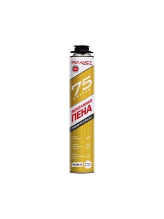 Пена монтажная Realist, PRO Gold, профессиональная, 75 л, 880 мл, летняя