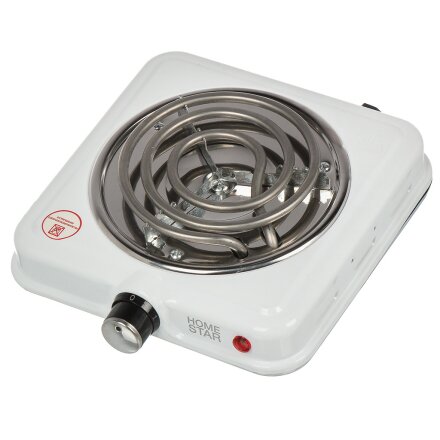 Плита электрическая Homestar, HS-1107, 1000 Вт, 1 конфорка, спираль, эмаль, механическая, переключатель поворотный, белая