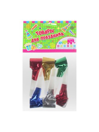 Язык-гудок 6 шт, фольгированный, Веселая Затея