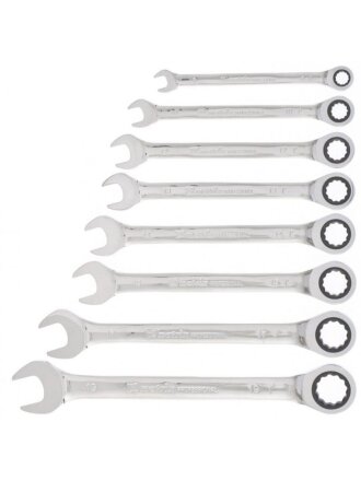 Набор комбинированных трещоточных ключей Matrix, 14513, сталь, 8 предметов