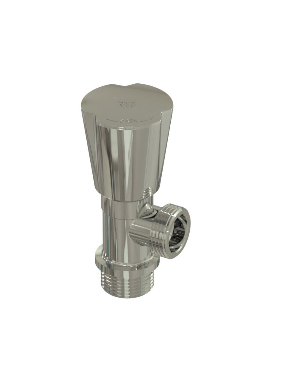 Кран для бытовых приборов, 1/2'', ш-ш, угловой, хром, РосТурПласт