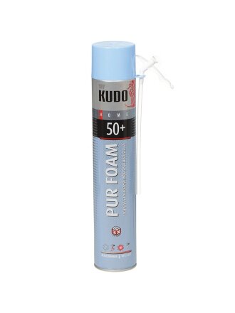 Пена монтажная KUDO, Home 50+, бытовая, 50 л, 1 л, всесезонная, KUPH10U50+