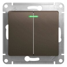 Механизм выключателя 2-кл. СП Glossa 10А IP20 (сх. 5а) 10AX с подсветкой шоколад. SchE GSL000853 Механизм выключателя 2-кл. СП Glossa 10А IP20 (сх. 5а) 10AX с подсветкой шоколад. SchE GSL000853