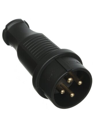 Вилка прямая, 32 А, IP44, 380 В, каучук, 3Р+РЕ, TDM Electric, SQ0612-0006