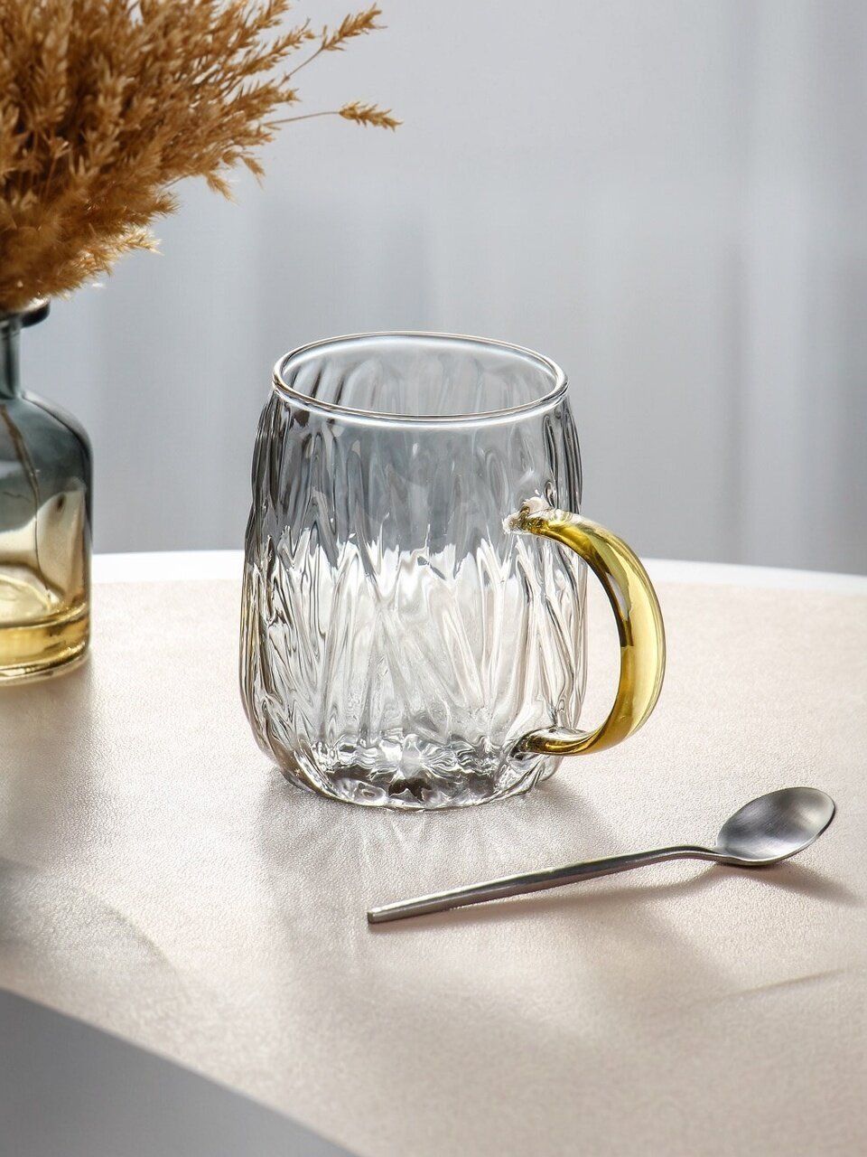 Кружка стекло, 500 мл, Кора, B060316, графит