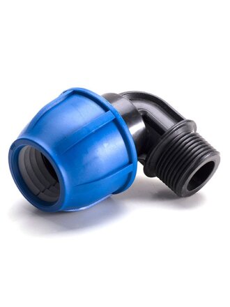 ПНД уголок d50х1" 1/4, наружная резьба, РосТурПласт