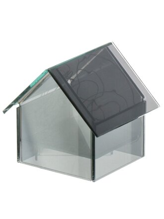 Фигурка декоративная стекло, Домик, 11х12х11 см, с подсветкой, Y6-10685