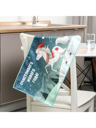 Полотенце кухонное махровое, 30х50 см, 250 г/м2, 100% полиэстер, Символ Года, Китай