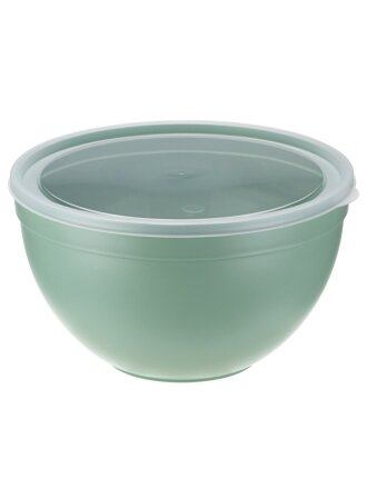 Миска пластик, круглая, 25.5х12.5 см, 4 л, с крышкой, Idea, М1304, фисташковая