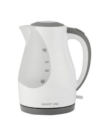 Чайник электрический Galaxy Line, GL0200, белый, 1.6 л, 2200 Вт, скрытый нагревательный элемент, пластик