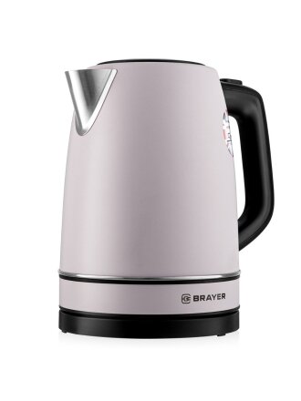 Чайник электрический Brayer, BR1082, Strix, 1.7 л, 2200 Вт, скрытый нагревательный элемент, нержавеющая сталь