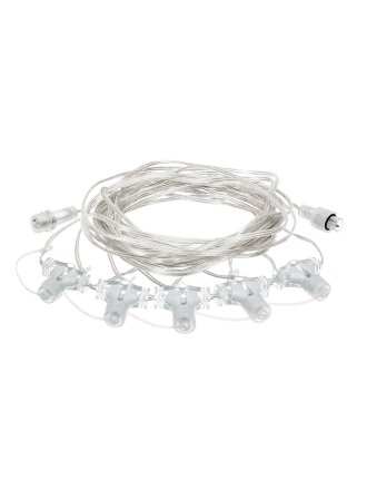 Удлинитель 15 м, Vegas, прозрачный, сетевой, для гирлянд, 24В, 5 гнезд, 55042
