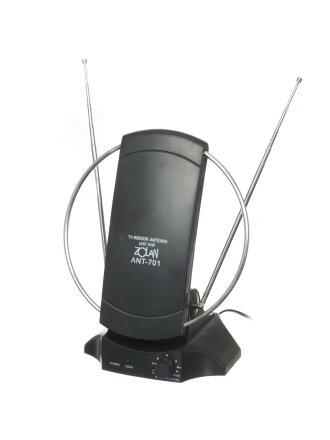 Антенна телевизионная комнатная, UNF,VHF,FM, цифровое тв, Zolan, PL-701