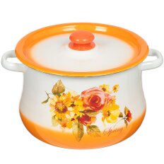 Кастрюля эмалированная сталь, 8 л, с крышкой, крышка сталь, грушевидная, Сибирские товары, С2520.13 Кастрюля эмалированная сталь, 8 л, с крышкой, крышка сталь, грушевидная, Сибирские товары, С2520.13