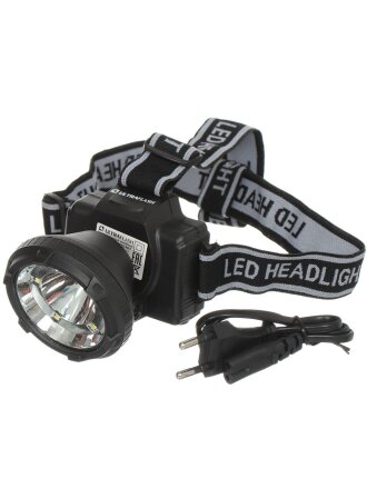 Фонарь налобный, Ultraflash, 5 367, пластик, черный, 13350