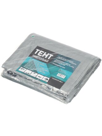 Тент универсальный, 600х400 см, 100 г/м2, TP-100-4-6-GR/SL