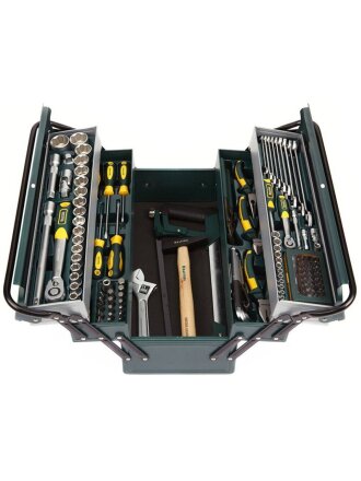 Набор слесарных инструментов Kraftool, Grand-131, 1/2", 1/4", сталь, ящик, 131 предмет