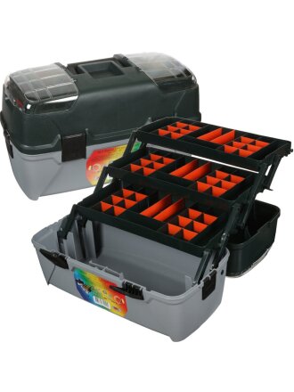 Ящик для инструментов, 22 '', 55х28х29.5 см, пластик, Profbox, Рыболовный, пластиковый замок, 3 выдвижных лотка, 2 органайзера, Е-55