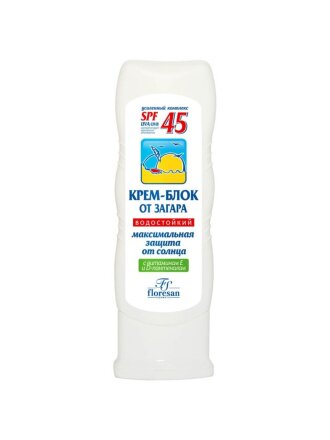Крем-блок от загара, Floresan, SPF 45, 125 мл, 113-ФЛ