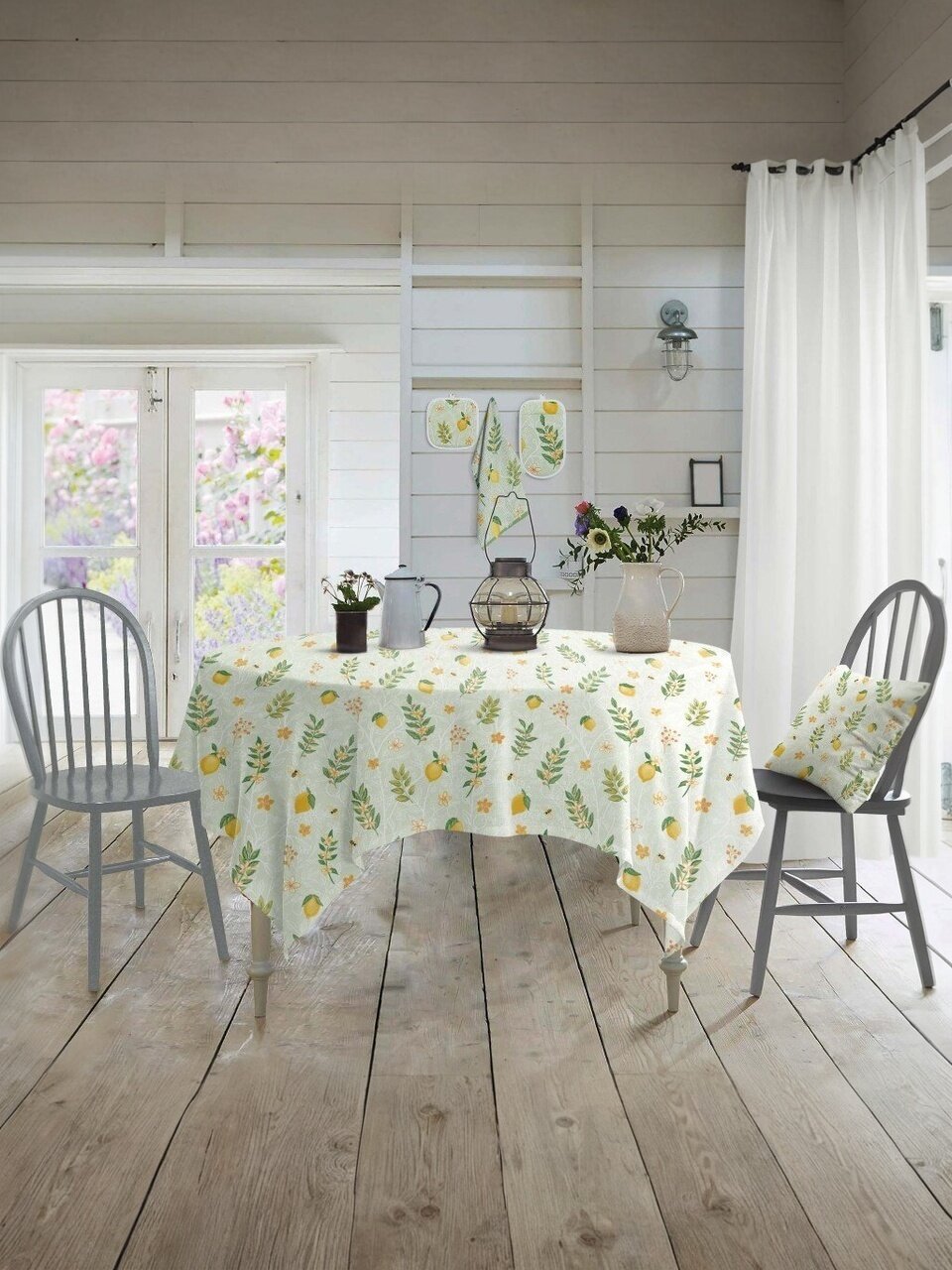 Скатерть 144х200 см, 100% хлопок, 170 г/м2, Самойловский текстиль, Лимонный сад компаньон, Вид 1, 779252