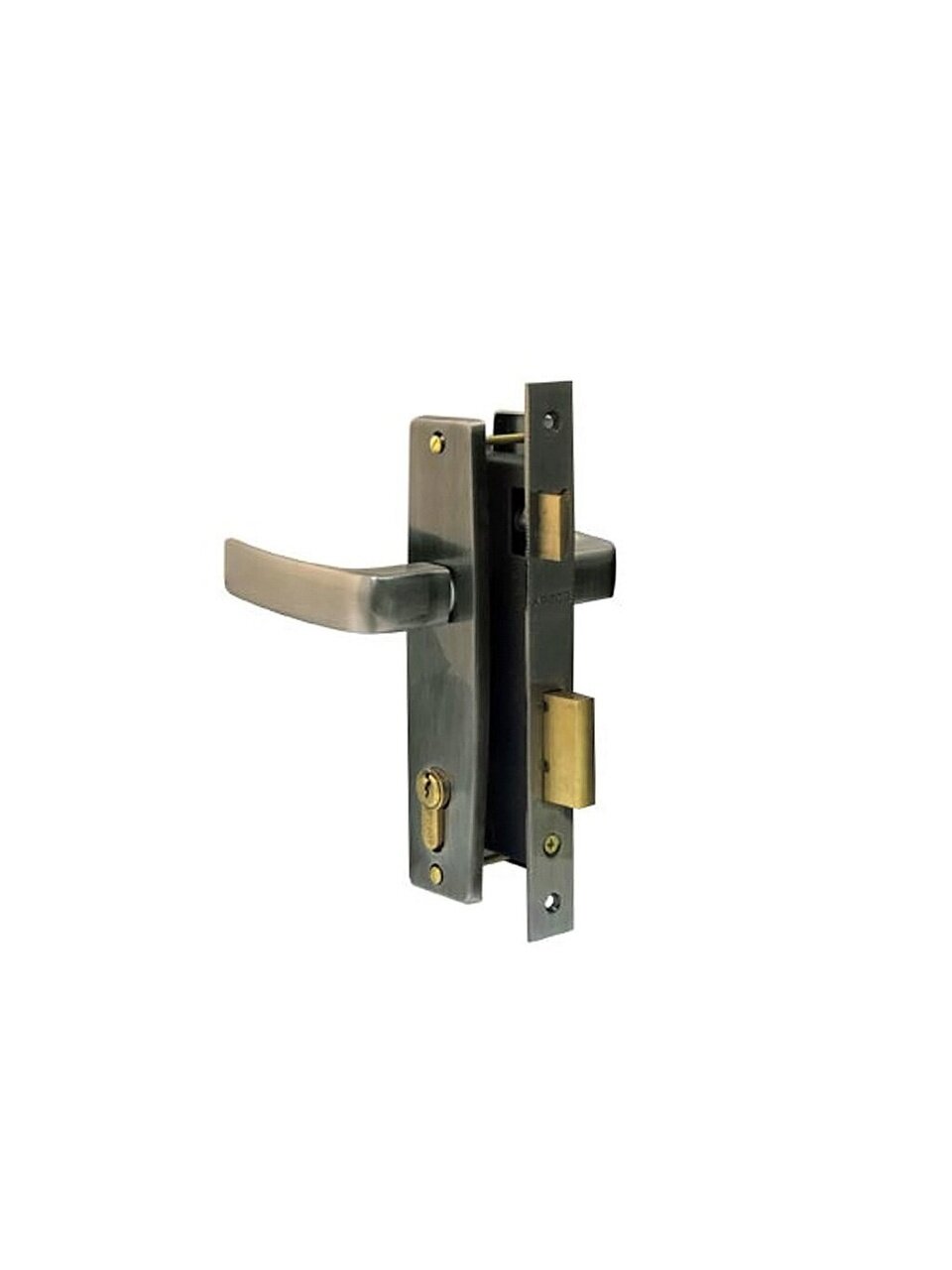 Замок врезной Apecs, 1330/60-AB, 12081, ручка в комплекте, цилиндровый, бронзовый