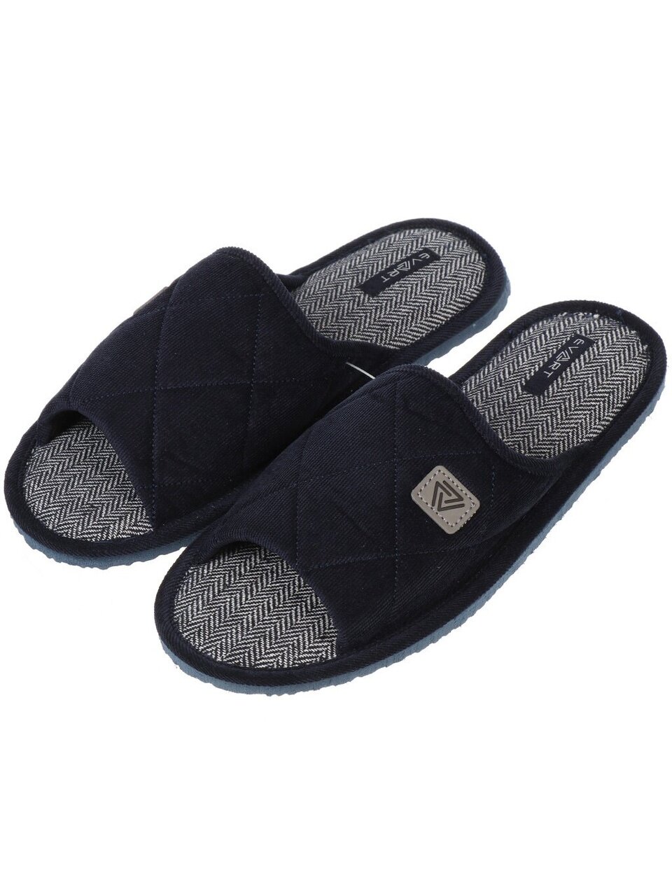 Тапки для мужчин, полиэстер, синие, р. 44, открытые, J2023-01