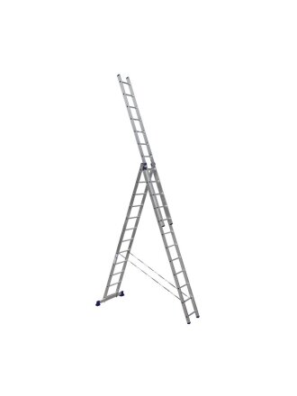Лестница 3 секции, 12 ступеней, алюминий, 7.86 м, 150 кг, Alumet, 5312