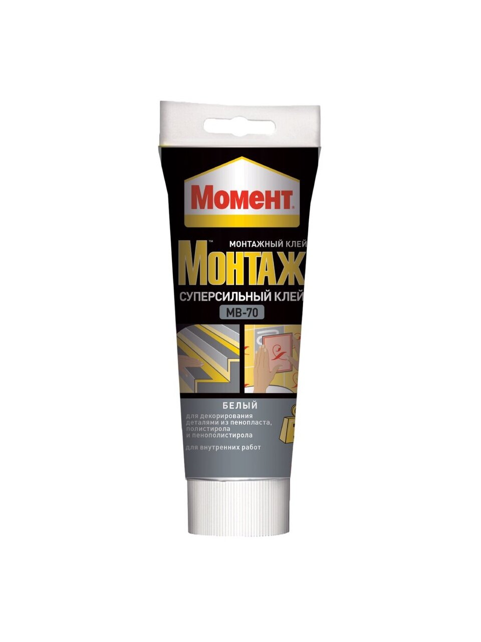 Жидкие гвозди Момент, Суперсильный МВ-70, 250 г, универсальные, белые, 1192821