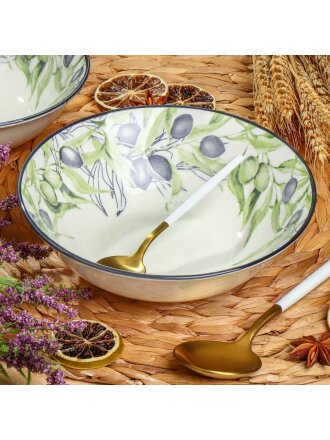 Тарелка суповая, фарфор, 18 см, круглая, Оливки, МФК, MFK07998/MFK20503
