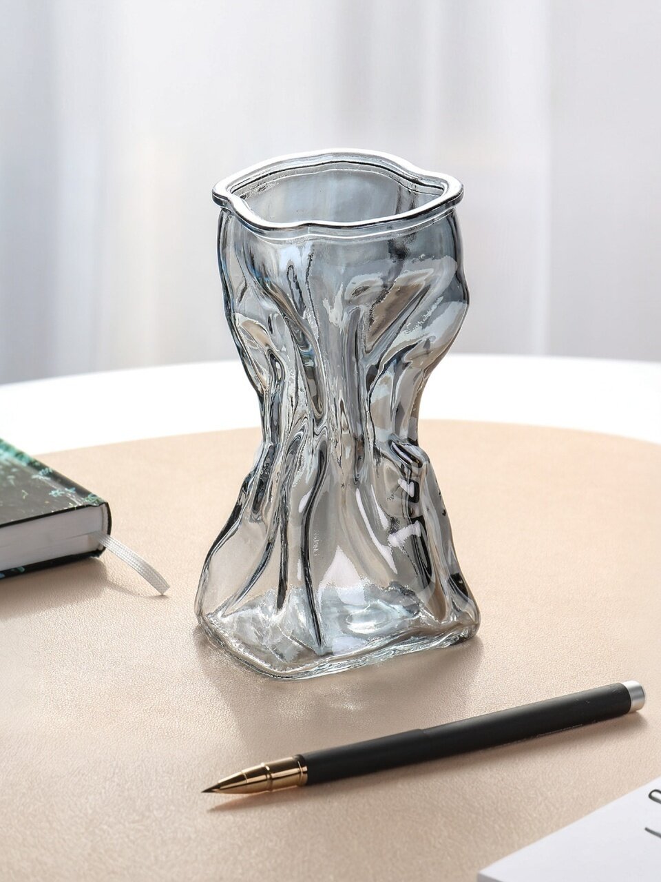 Ваза стекло, настольная, 17х8 см, Future, графит