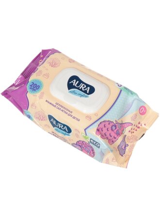 Салфетки влажные Aura, Ultra Comfort, детские, 200 шт, 8839