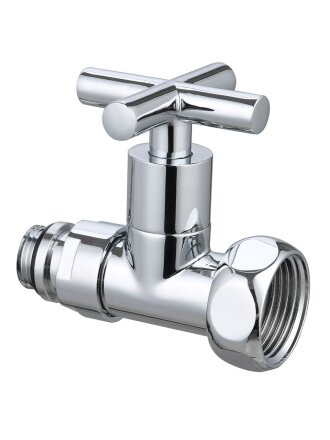 Кран для полотенцесушителя, 3/4"х1", г-ш, прямой, ручка-крест, хром, 2 шт, 50 слоев, Gappo