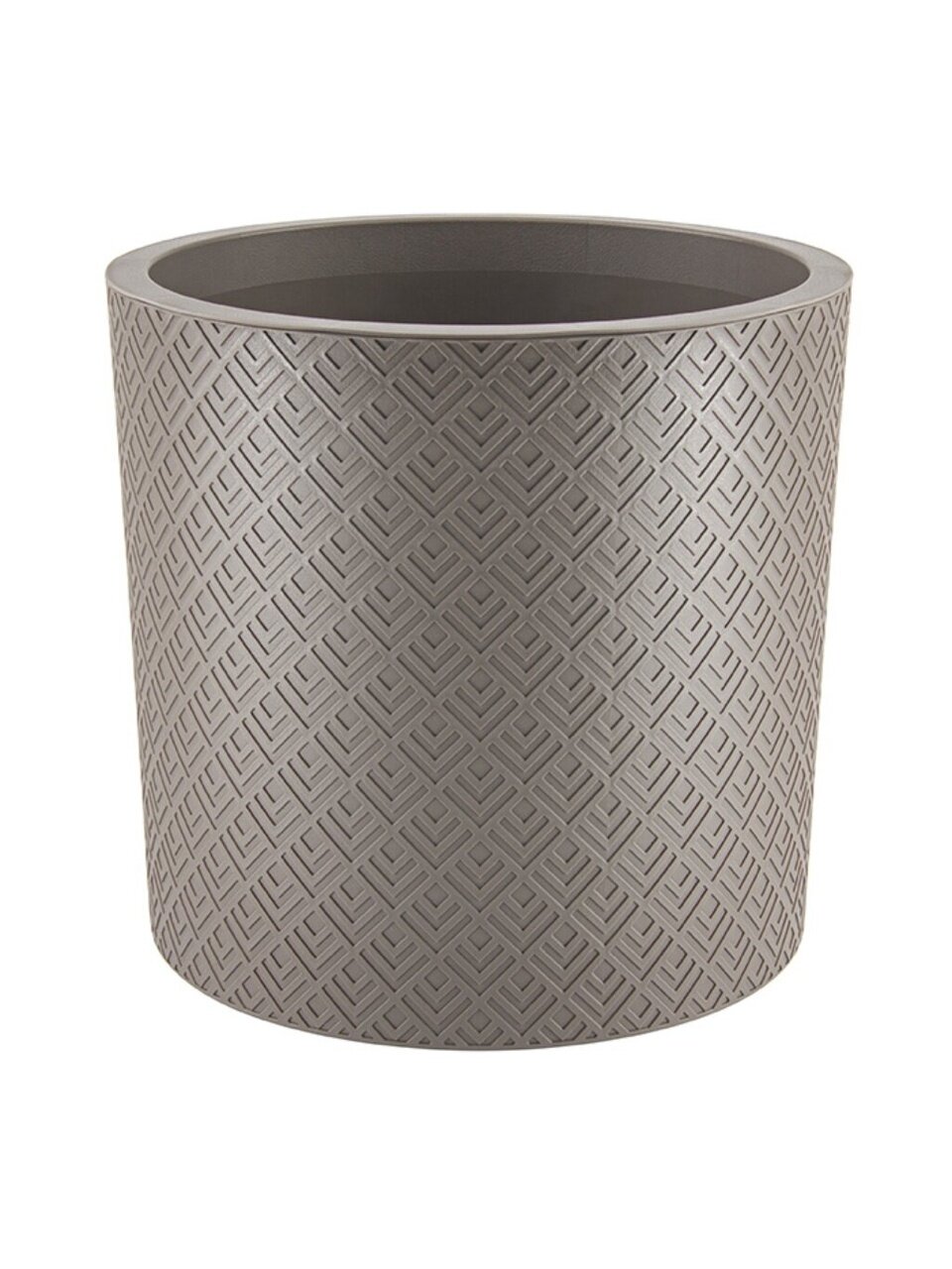 Горшок для цветов пластик, 24 л, 38х36 см, с вставкой, французcкий серый, Idea, Этна, М 3185