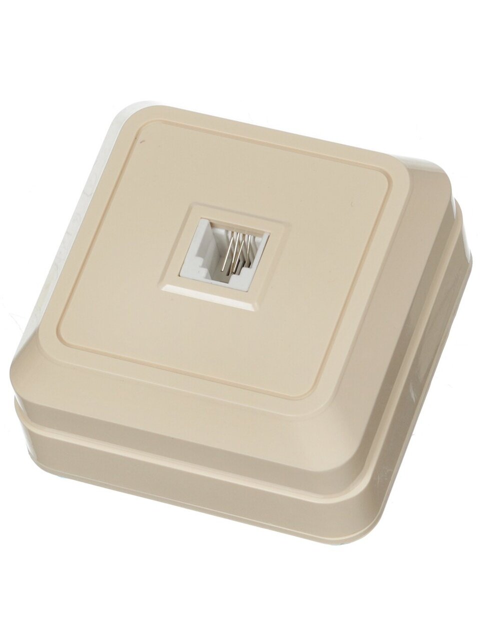 Розетка телефонная открытой установки, 1 гнездо, без заземления, IP20, слоновая кость, TDM Electric, Ладога RJ-11, SQ1801-0023