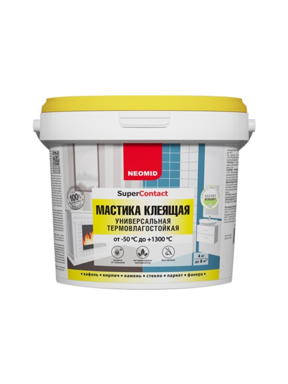 Мастика Neomid, Supercontact, силикатная, клеящая, термовлагостойкая, 4 кг