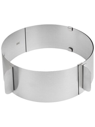 Форма для выпечки нержавеющая сталь, кольцо, раздвижная, 16-30 см, Mallony, Torta, 108344