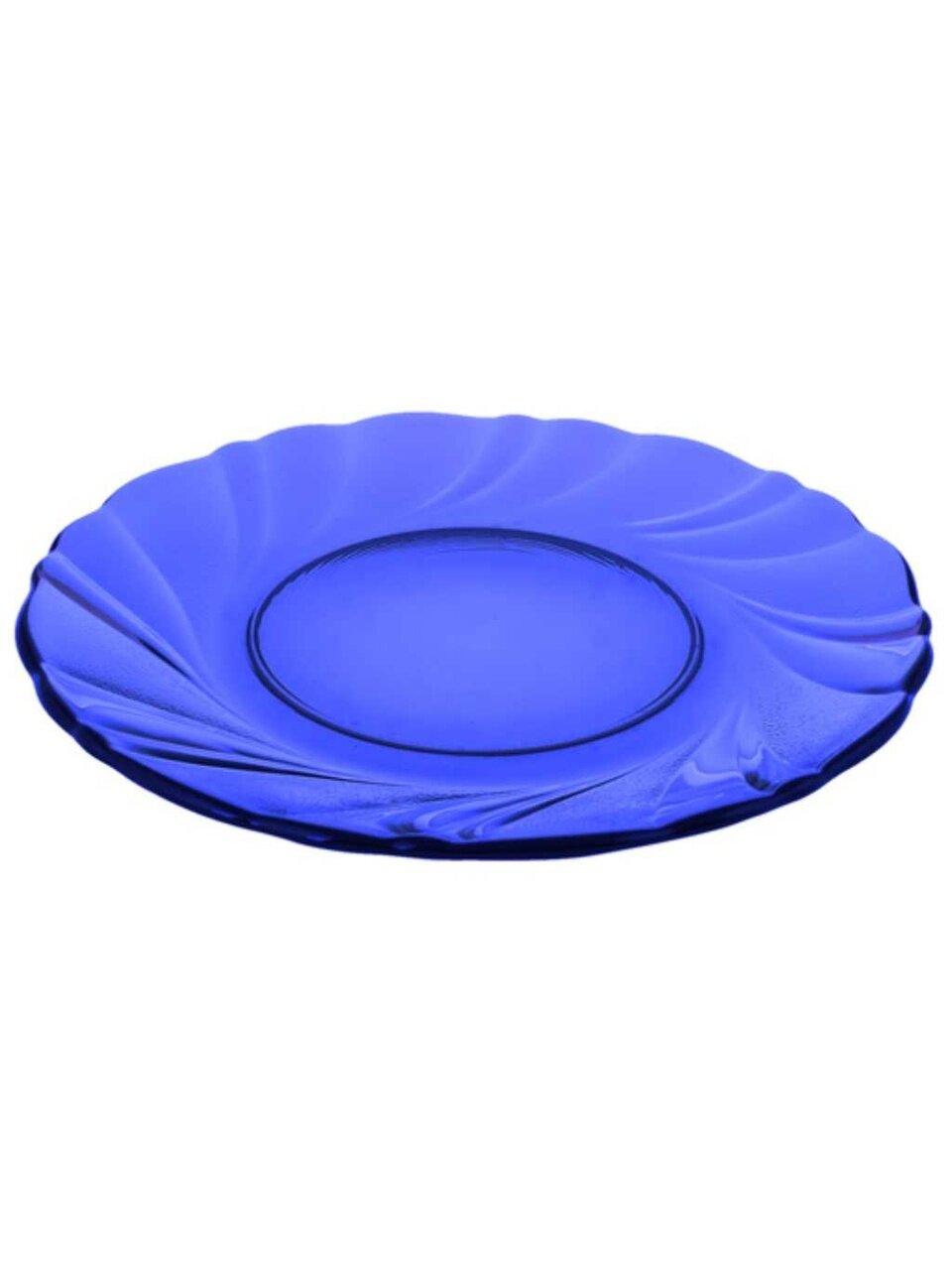 Тарелка десертная, стекло, 17 см, круглая, Sea brim Saphir, 50176-06, синяя