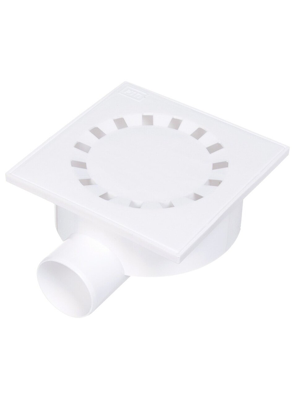 Трап канализационный угловой, 50 мм, 150х150 мм, РосТурПласт, белый, 36581