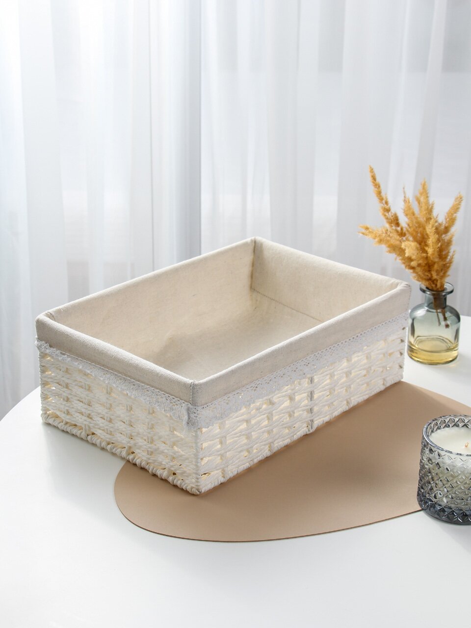 Корзина 38х26х13 см, прямоугольная, плетеная, Y4-9670