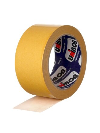 Клейкая лента 50 мм, двухсторонняя, основа полипропиленовая, 25 м, Unibob, 28212