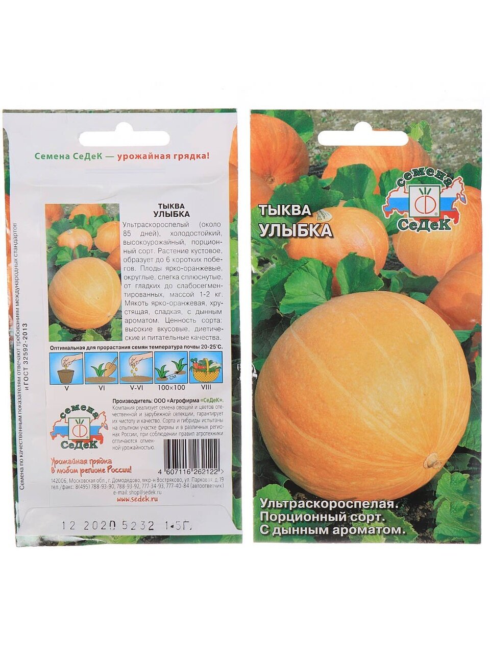 Семена Тыква, Улыбка, цветная упаковка, Седек