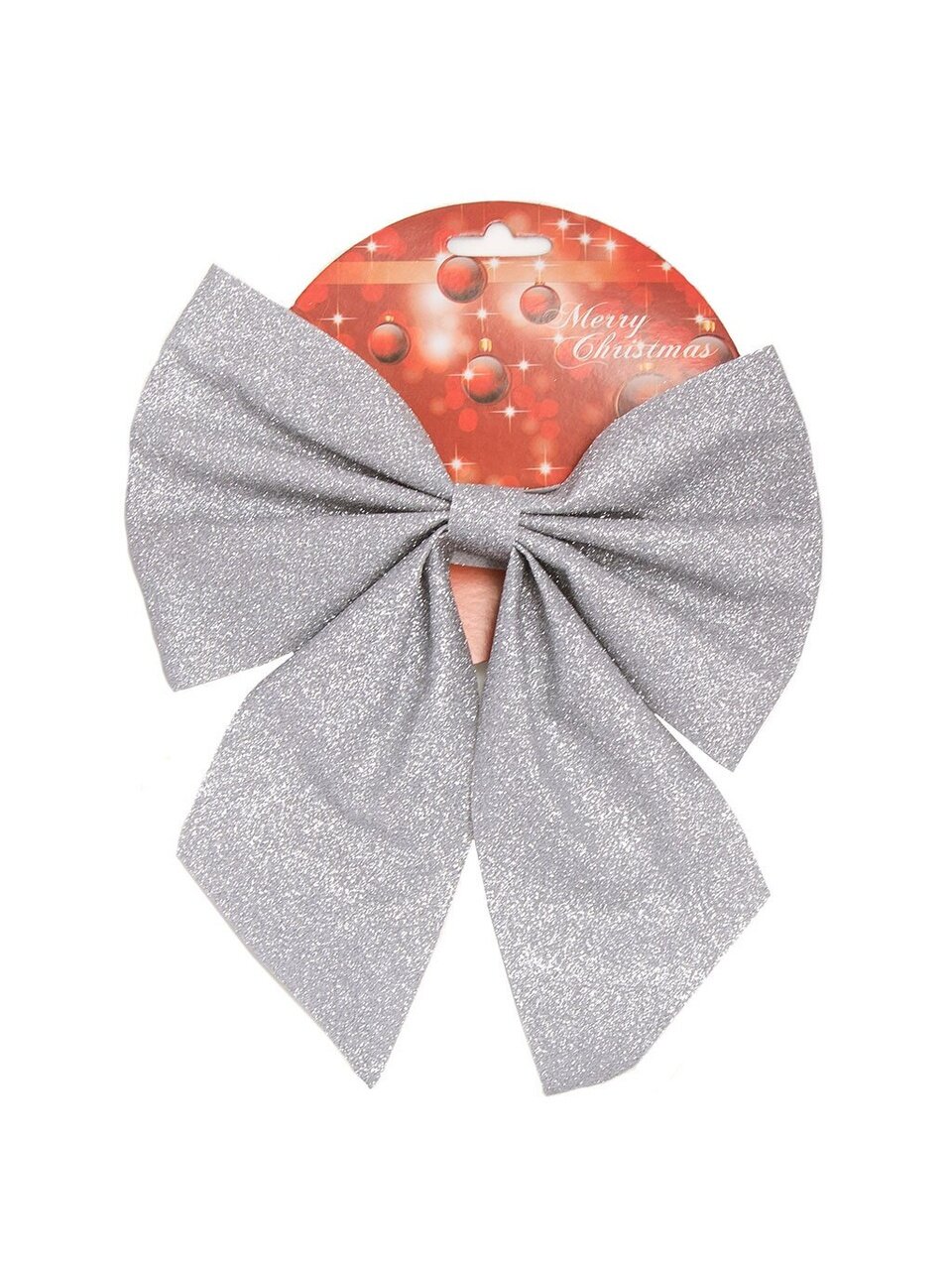 Елочное украшение Бант, серебро, 14х17.5 см, текстиль, SYHDJ-341968B