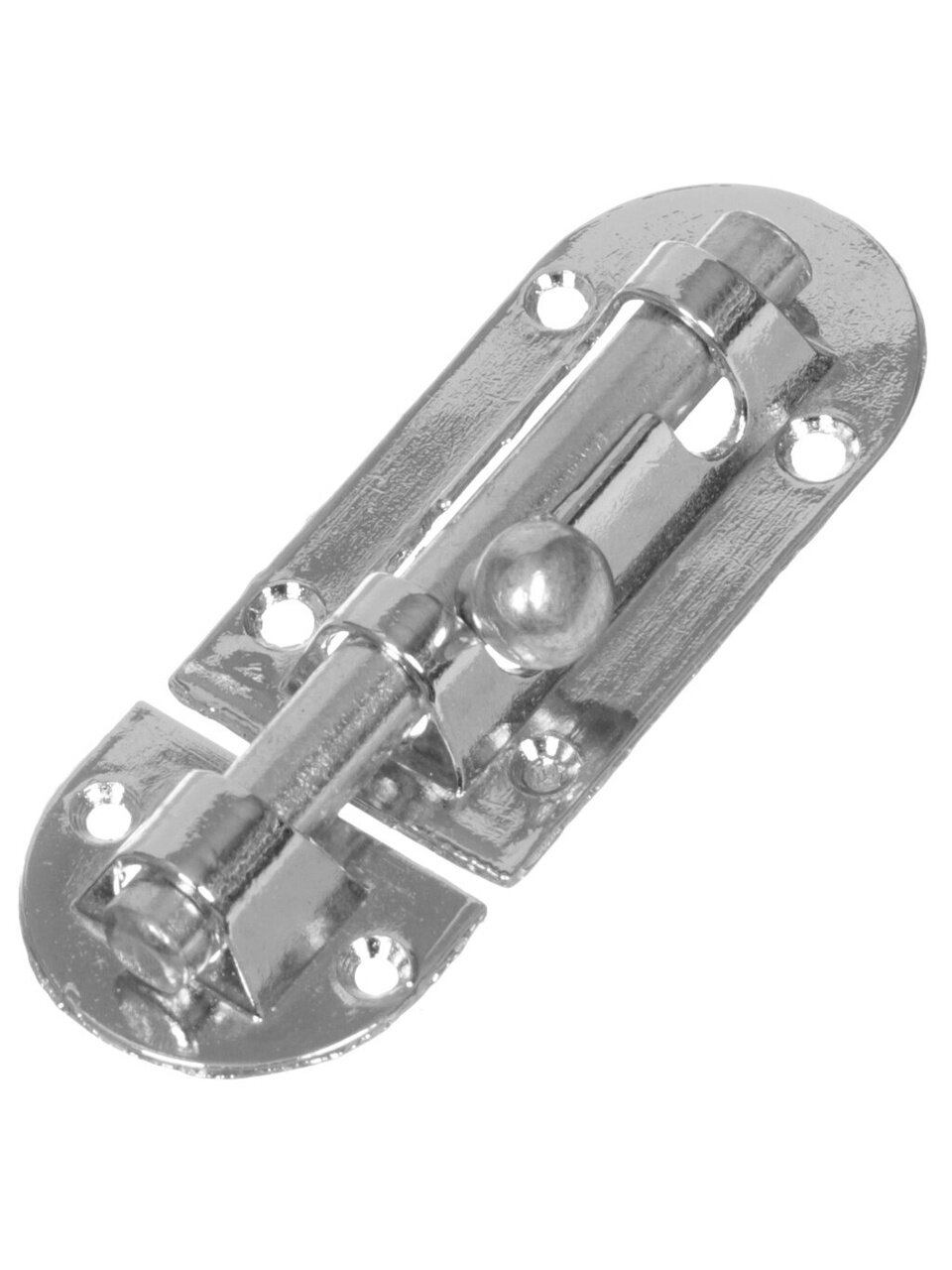 Шпингалет овальный, ригель круглый, Trodos, 70 мм, 01.01.02 L, 205049, хром