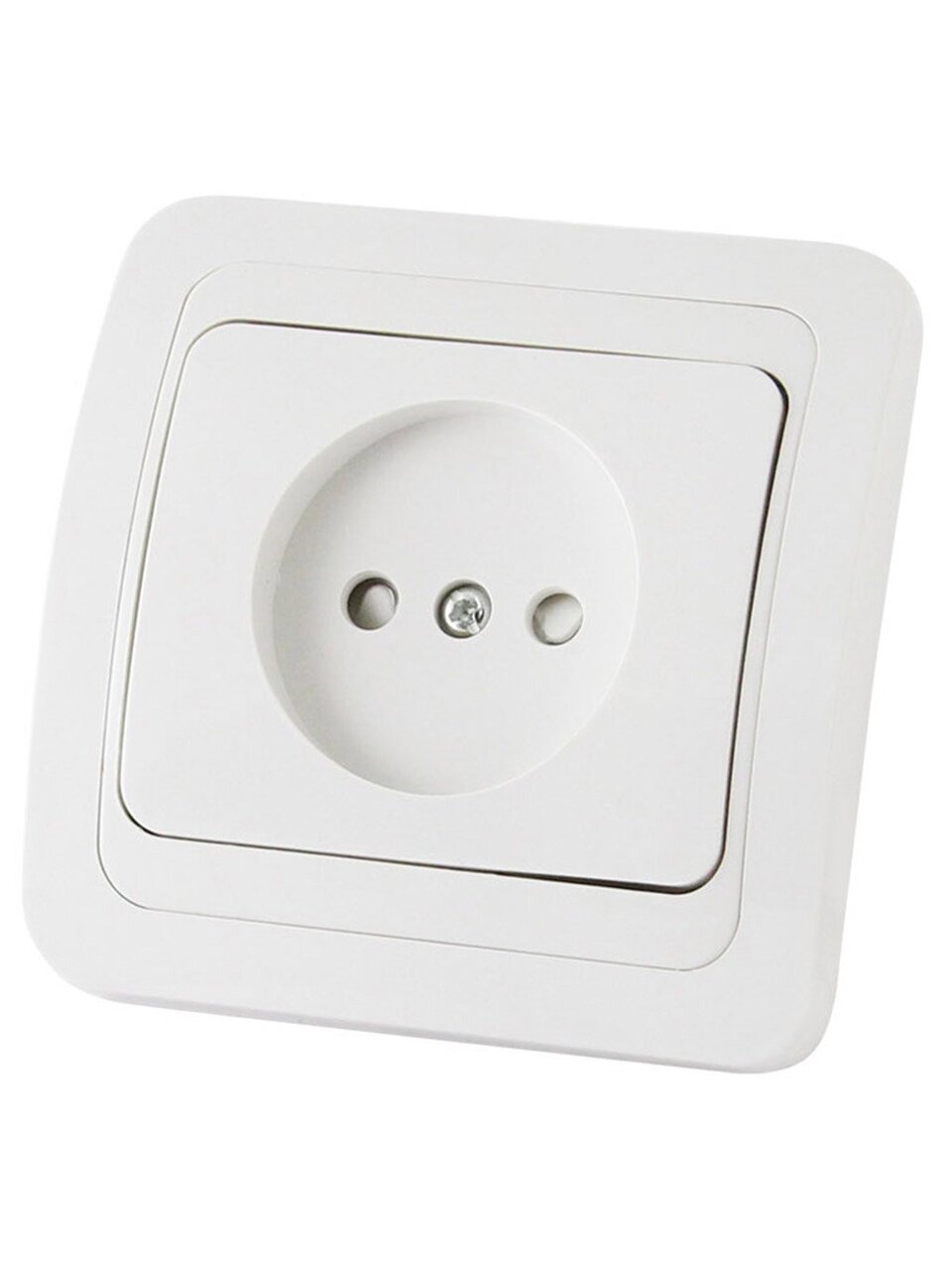 Розетка скрытой установки, 1 гнездо, без заземления, 10 А, с защитными шторками, пластик, белая, 2П, TDM Electric, Валдай, SQ1804-0023