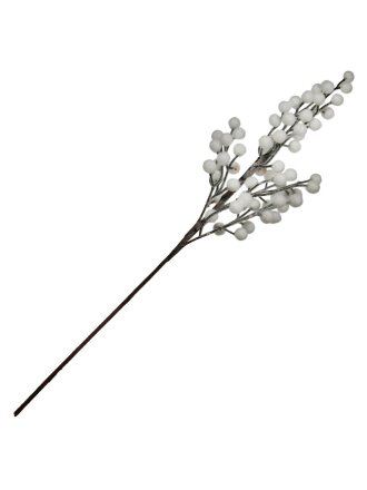 Ветка декоративная 60 см, искусственная, с белыми ягодами, Y4-9506