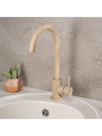 Смеситель для кухни, РМС, с картриджем, бежевый, SUS124BGK-017F